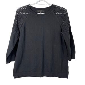 Banana Republic Women's Lace Knit Top Romantic Elegant Cotton Sweater Small